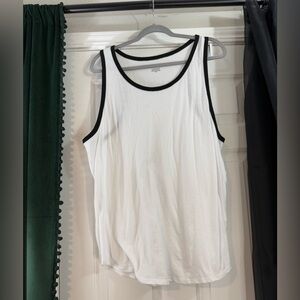 NWT Pink Victoria’s Secret White Tank Top with Black Trim Size XXL